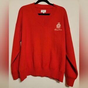 Ellandemm Club Red V-Neck Sweater
